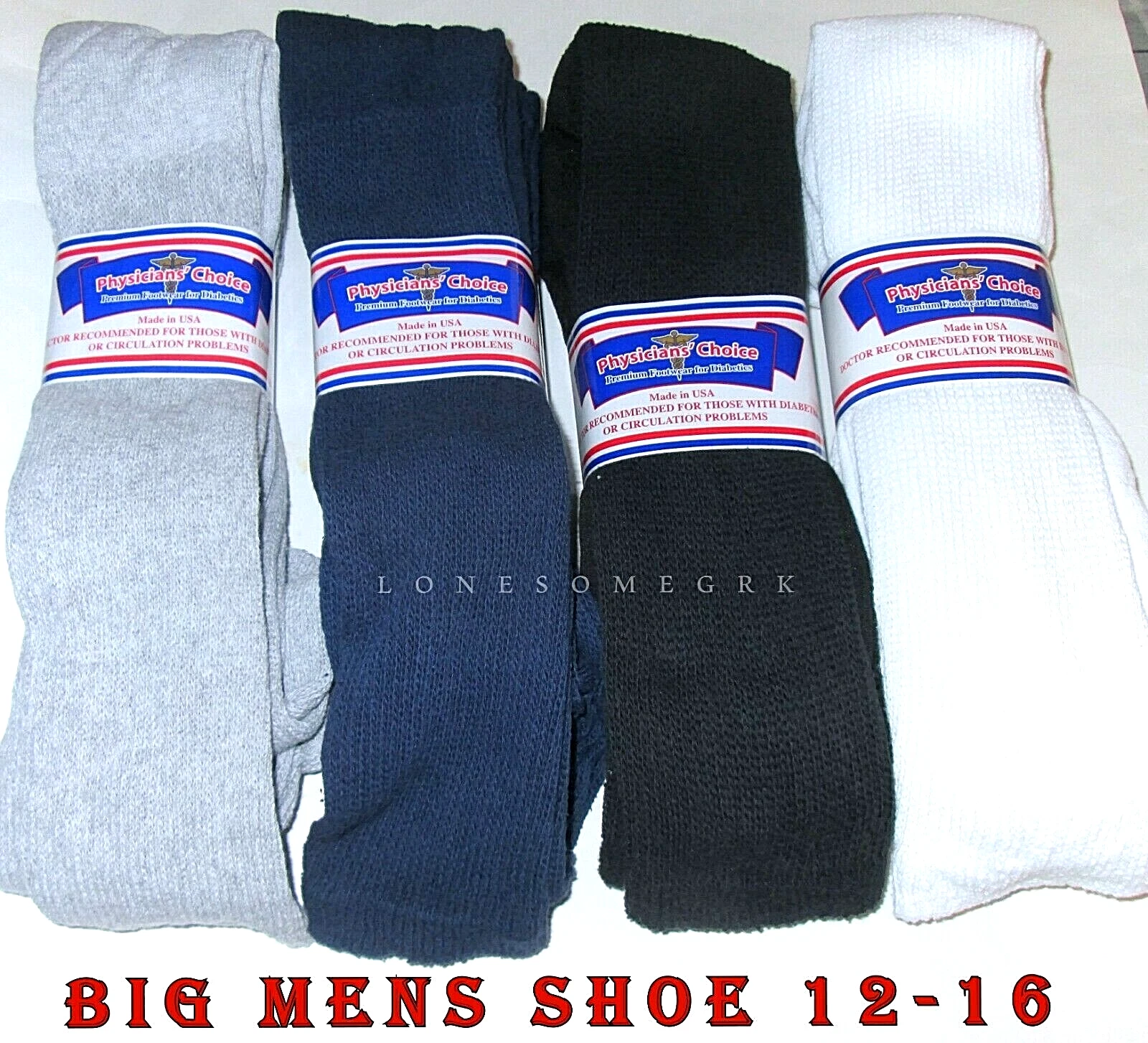 12 Pairs BIG MENS Physicians Choice OVER THE CALF Cushioned Diabetic Socks 12-16
Opens in a new wind