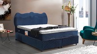 Bett Design Betten Luxus Blau Polster Schlafzimmer MöBel Luxus Modern Boxspring