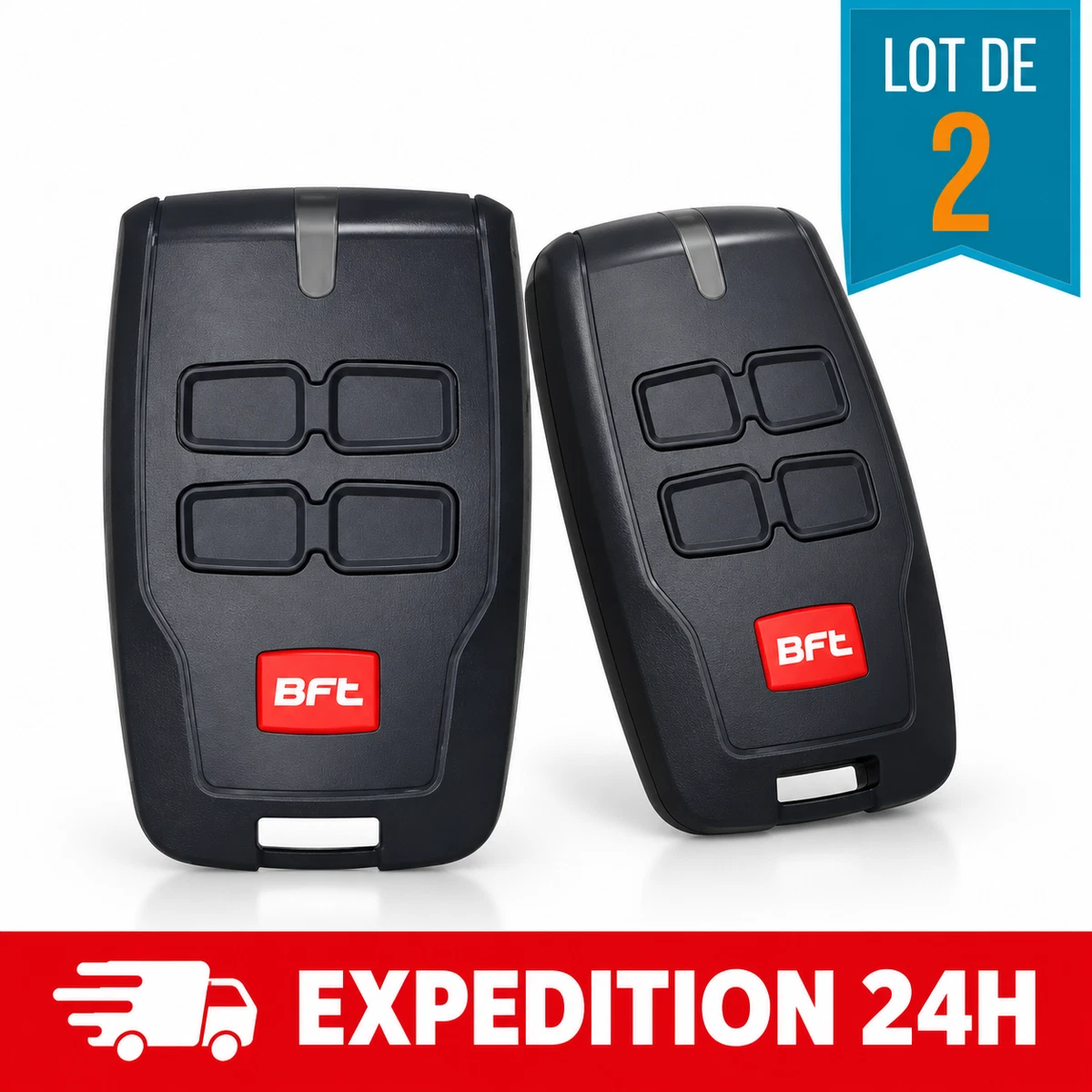 Télécommande 433.92Mhz pour Portail BFT MT B RCB4 4 Canaux Rolling Code 2PCS