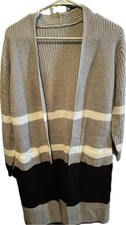 Women s striped Colorblock cardigan long, Preowned Excellent