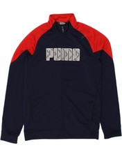 Puma Jungen Grafik Trainingsanzug Oberteil Jacke 15-16 Jahre Navy Blau Colourblock BS15