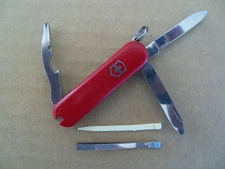 Victorinox Rally Swiss Army Pocket Knife - Classic Red w/ Logos - Very Good