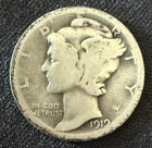 1919-S Mercury Dime 10c - "Good Coin" - WW1 ERA Tough Date