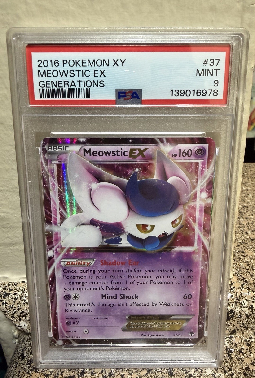 Pokemon Card - Meowstic EX 37/83 - XY Generations - PSA 9 Mint