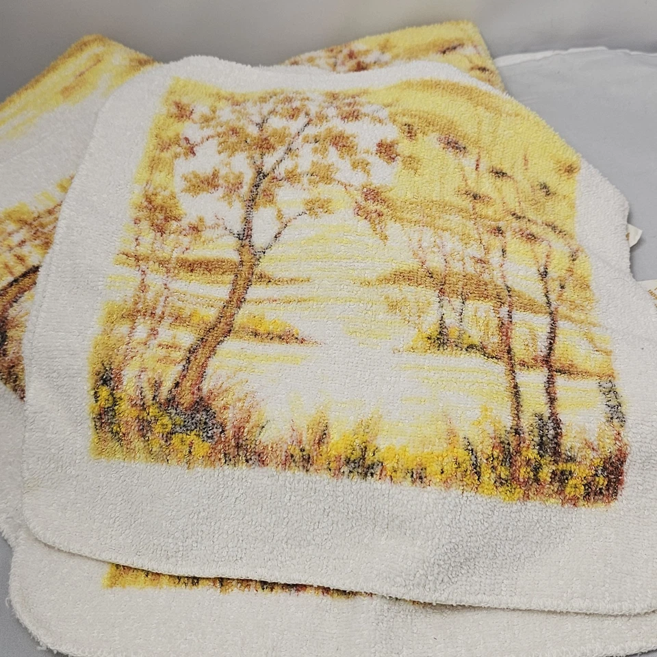 Juego de toallas de paisaje vintage baño mano invitado EE. UU. mezcla de poliéster arte decoración 3 tartas Foto 4 de 4