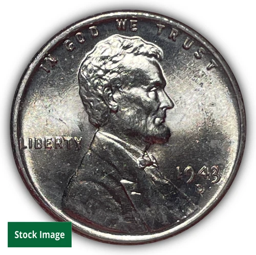 1943-D Lincoln Wheat Steel Cent Brilliant Uncirculated Coin (x1 From Lot) #14570