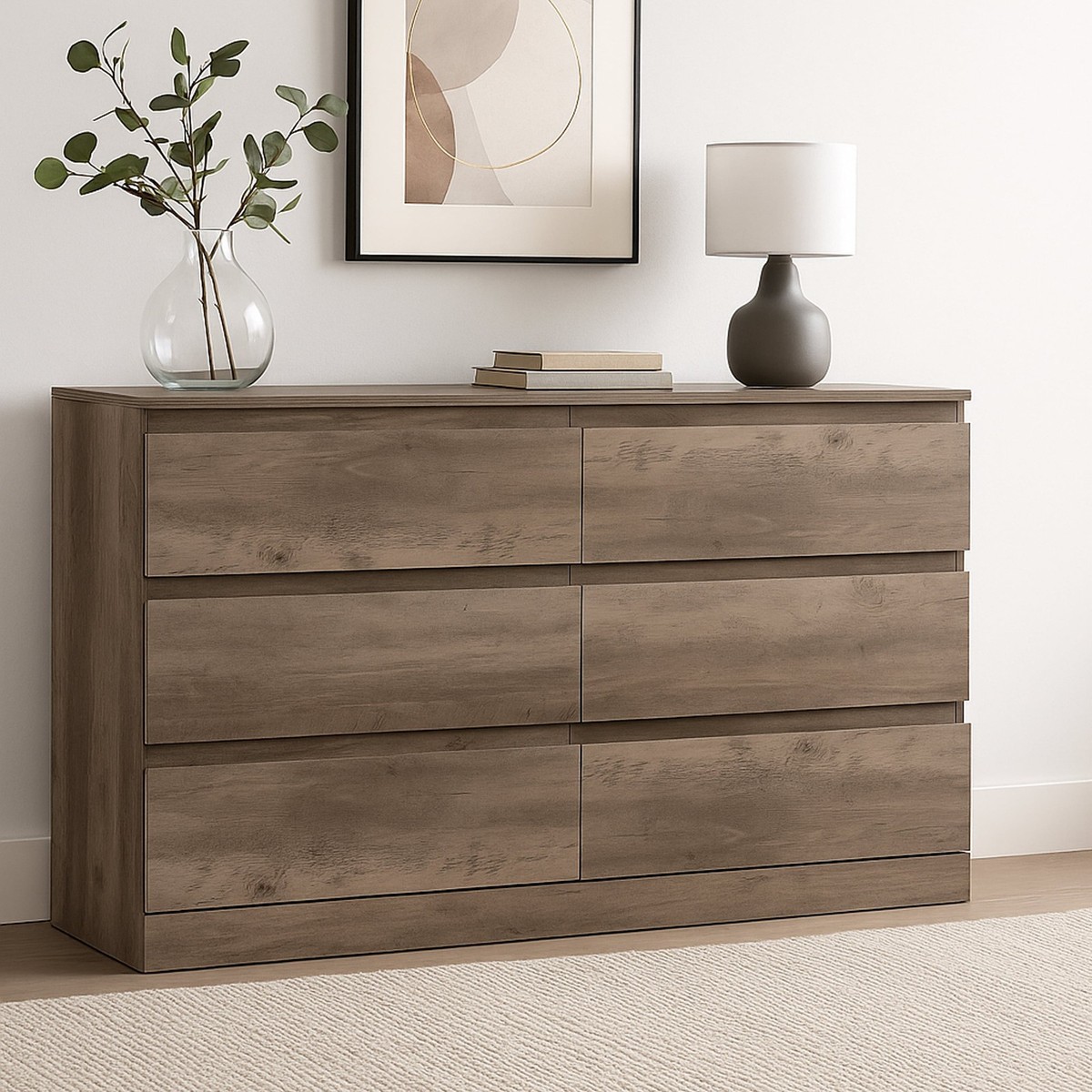 Hillsdale Brindle 6 Drawer Dresser, Gray Oak | eBay