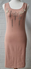 Women's Sexy Scoop Neck Sleeveless Bodycon Tank Dress by F & T, Pink, Size: S/M