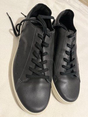 Ecco Soft 2.0 Shoes Mens Size 9-9.5 Black Leather Casual Low Top Comfort 430004
