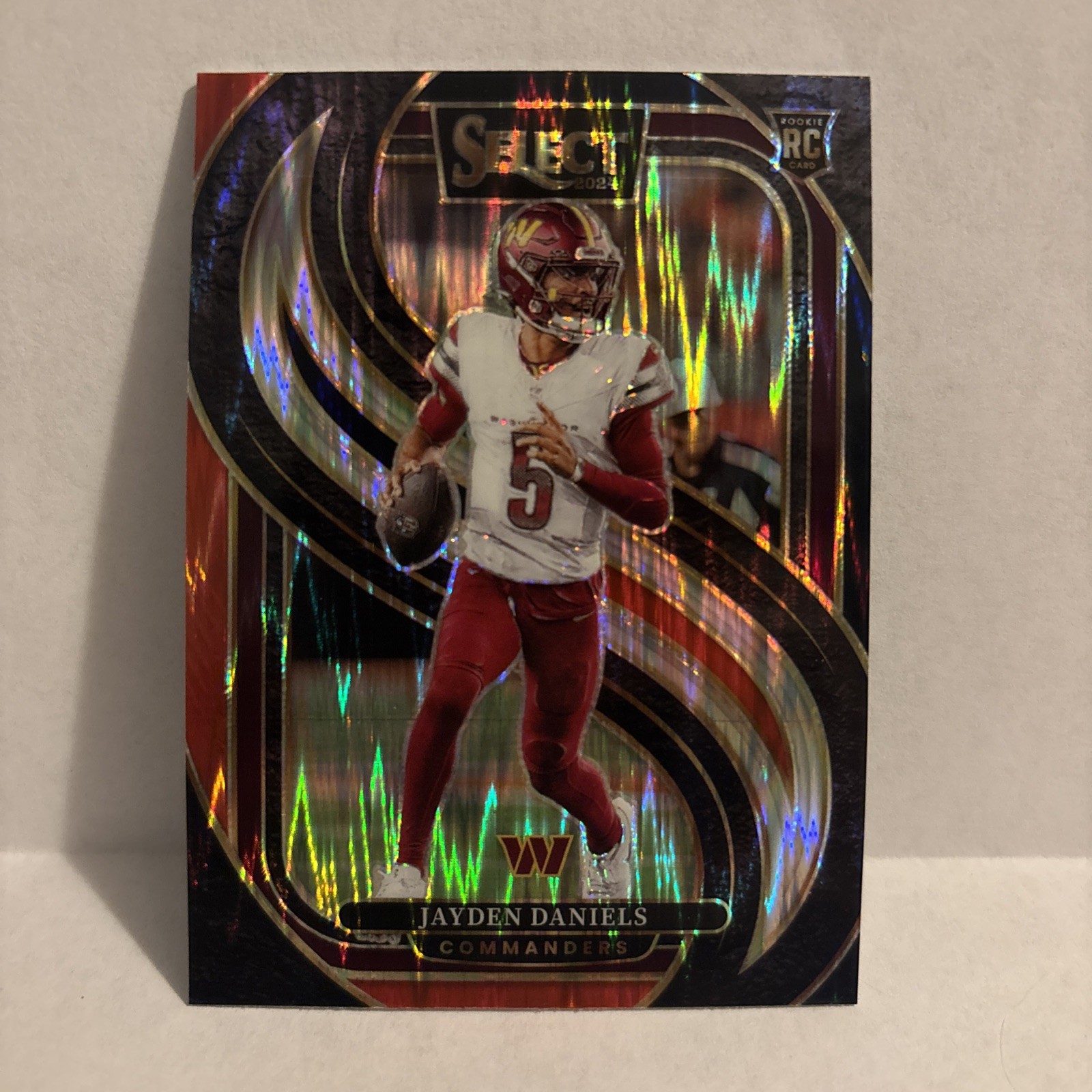 2024 Panini Select - Premier Level Jayden Daniels #112 Black & Red Shock Prizm 