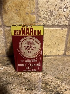 Bernardin Standard Mason Caps W/snap Lids 12 In Original Box Vintage