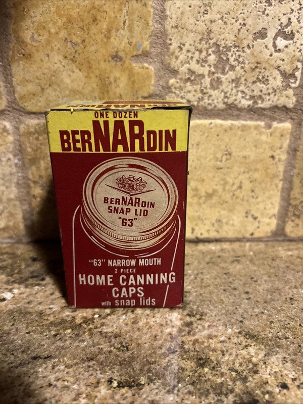 Bernardin Standard Mason Caps W/snap Lids 12 In Original Box Vintage