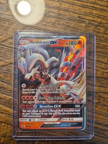 Reshiram GX - SM137 Holo Promo Sun & Moon Black star Promo Pokemon Holo MP