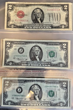 Lot PU-03: $2 Bill & $1 Silver Certificate Lot, 12x Bills (Currency Book)