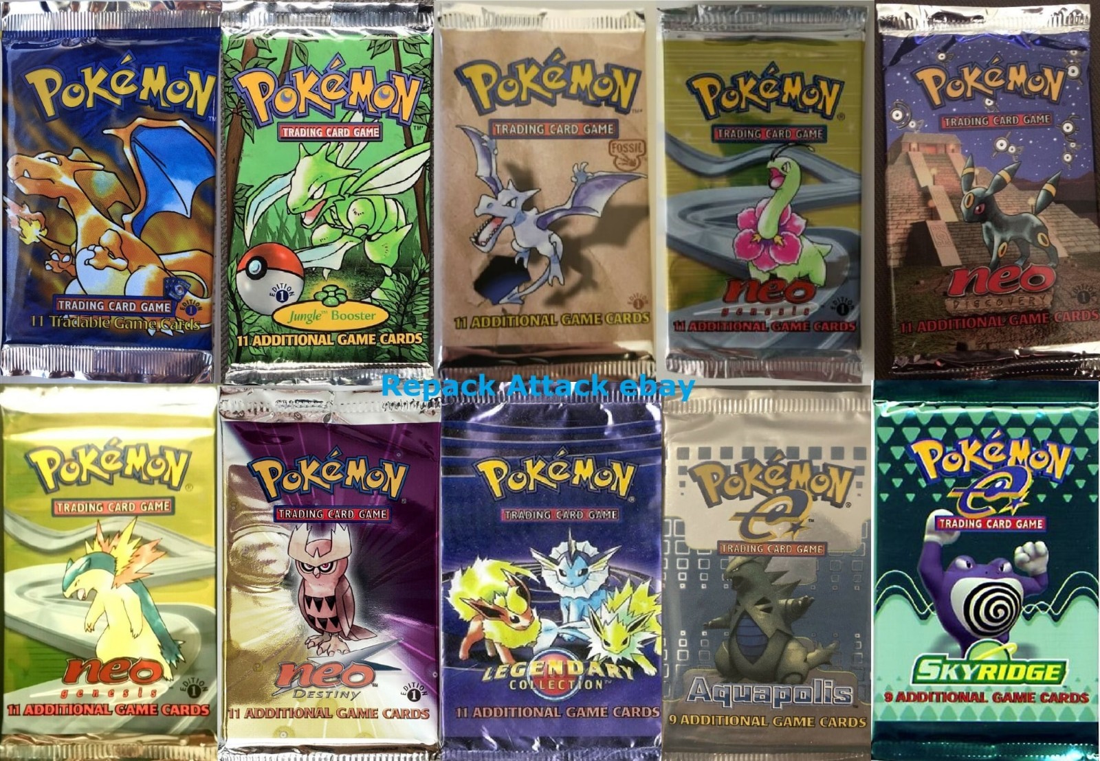 Pokemon Cards Booster Packs Only 400 Packs Total Fossil Legendary Expedition Neo
