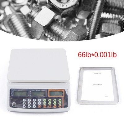 Parts Counting Bench Scale 66LB/0.001LB Three LCD Screen with 110V AC Adapter