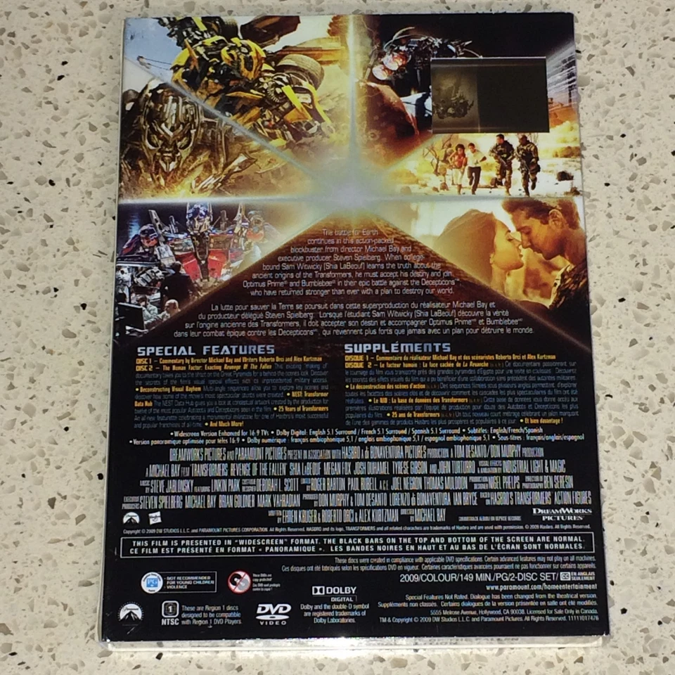 DVD - TRANSFORMERS: REVENGE OF THE FALLEN SPECIAL EDITION - NEW, SEALED - Image 2 of 4