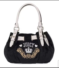 Juicy Couture Retro Chic black Shoulder Tote Bag