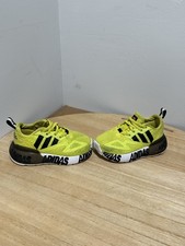 Adidas Sz. 5 Toddler Boost J 'Bold Logo Acid Yellow Sneakers