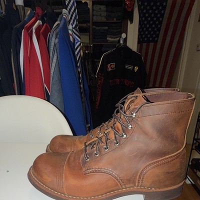 Red Wing Shoes Brown Leather Lace Up Ankle Boots Round Toe Men's US 9.5 D