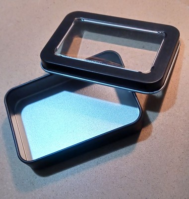 Empty Rectangular Metal Organizer Tin Boxes  50pcs Clear Lid Window  Bulk  Sale