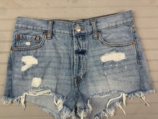 Aeropostale Size 4 Womens Shorts Denim Jean Distress Cut Off Hi Rise Light Wash