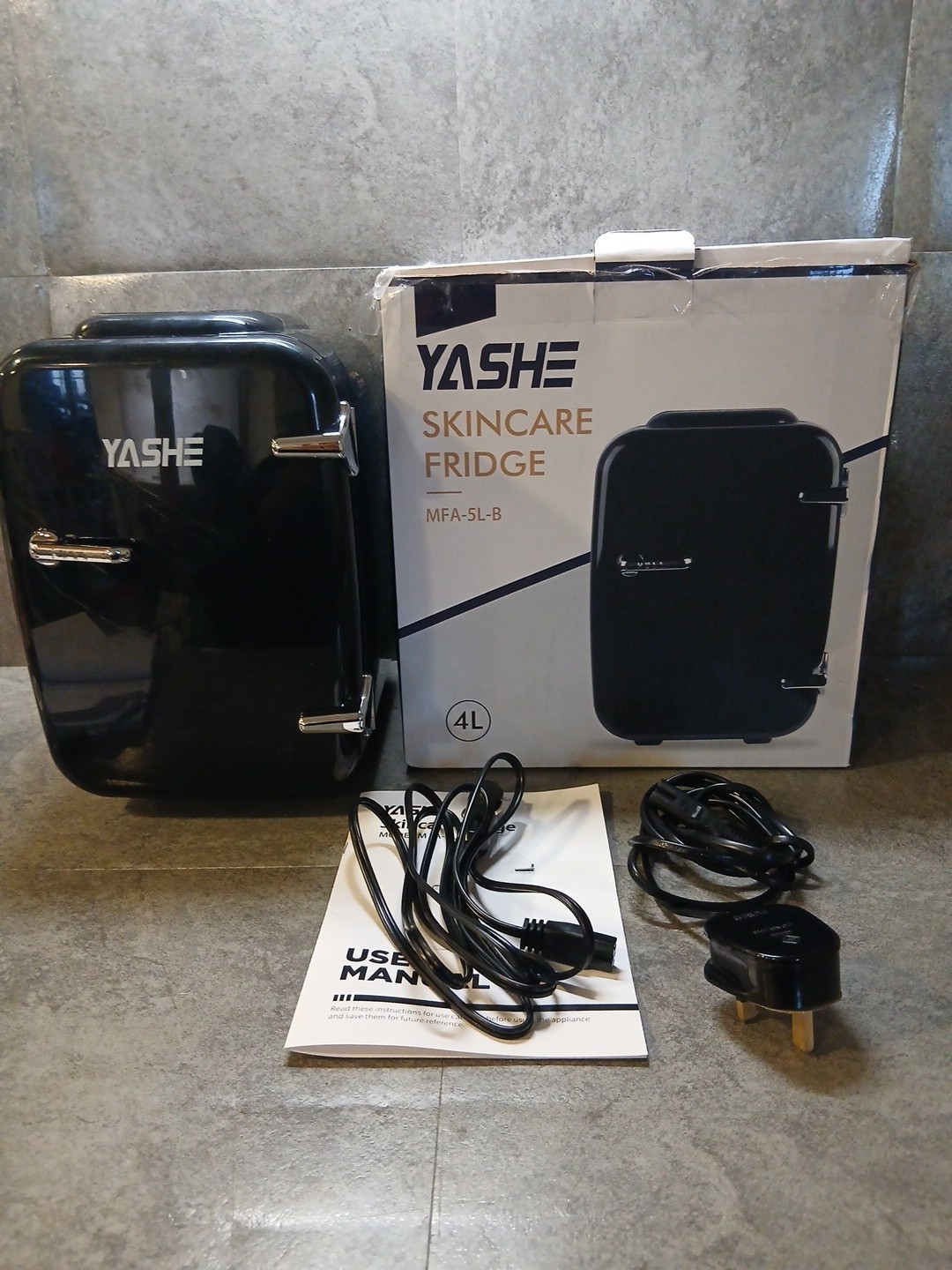 YASHE Mini Fridge, 4 Liter/6 Cans Small Fridgerator for Bedroom, AC/DC Thermo...