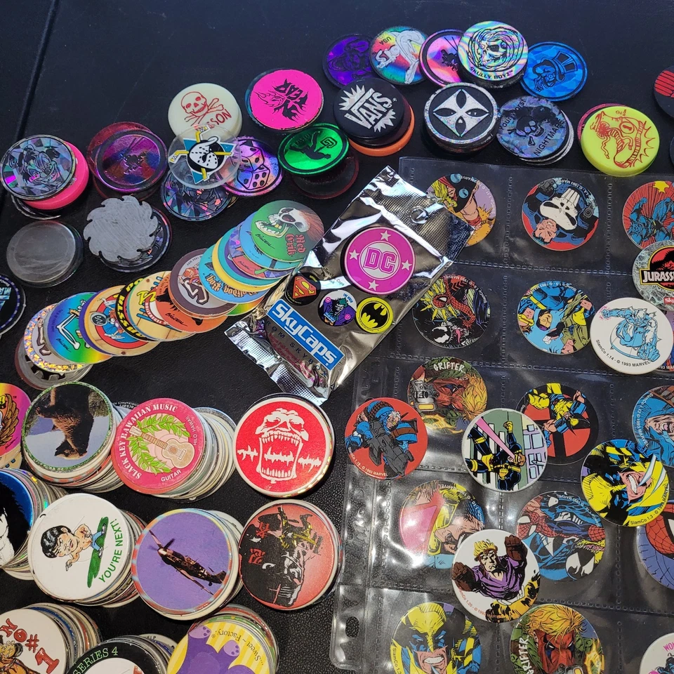 Huge Vintage Lot Pogs & Slammers 1990's Marvel Power Rangers Super mario DC - Image 3 of 4