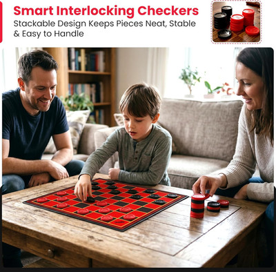 - Multiplayers Strategy Checker Board Game for Kids & Adults - Portable Educa...