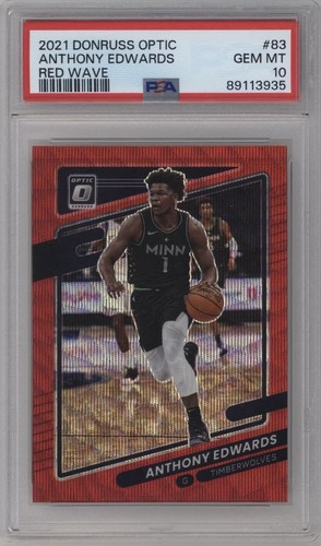 Panini 2021-22 Donruss Optic Anthony Edwards Red Wave Prizm SP #83 PSA 10 🔴🌊