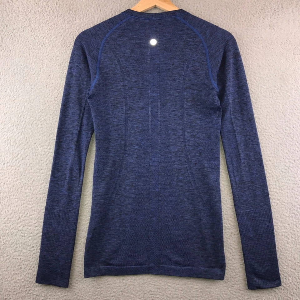 Camisa Top Lululemon Swiftly Tech Jaspeada Manga Larga Azul Talla 4 Entrenamiento Foto 2 de 4