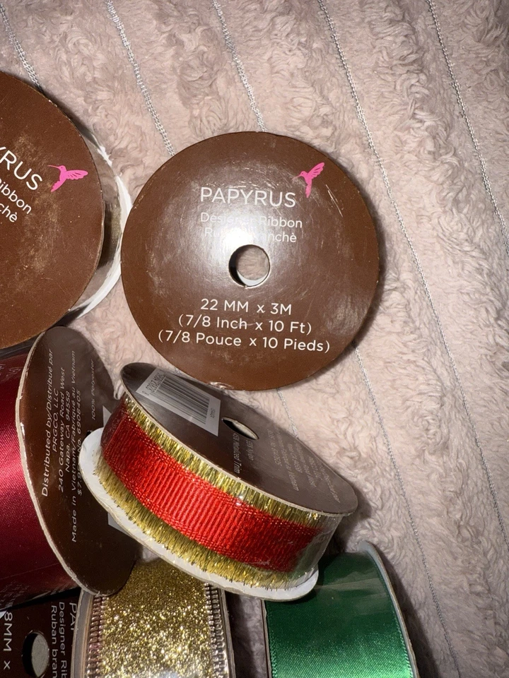 Fita designer papiro 8 rolos - coleção prata ouro verde vermelho nova em folha - Imagem 3 de 3