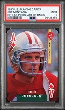 Joe Montana 1993 U.S. Playing Cards Ditka's Picks Ace of Diamonds PSA 9