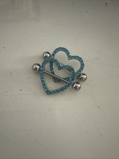Blue Heart Shaped Size 14 Gauge Pair Nipple Rings