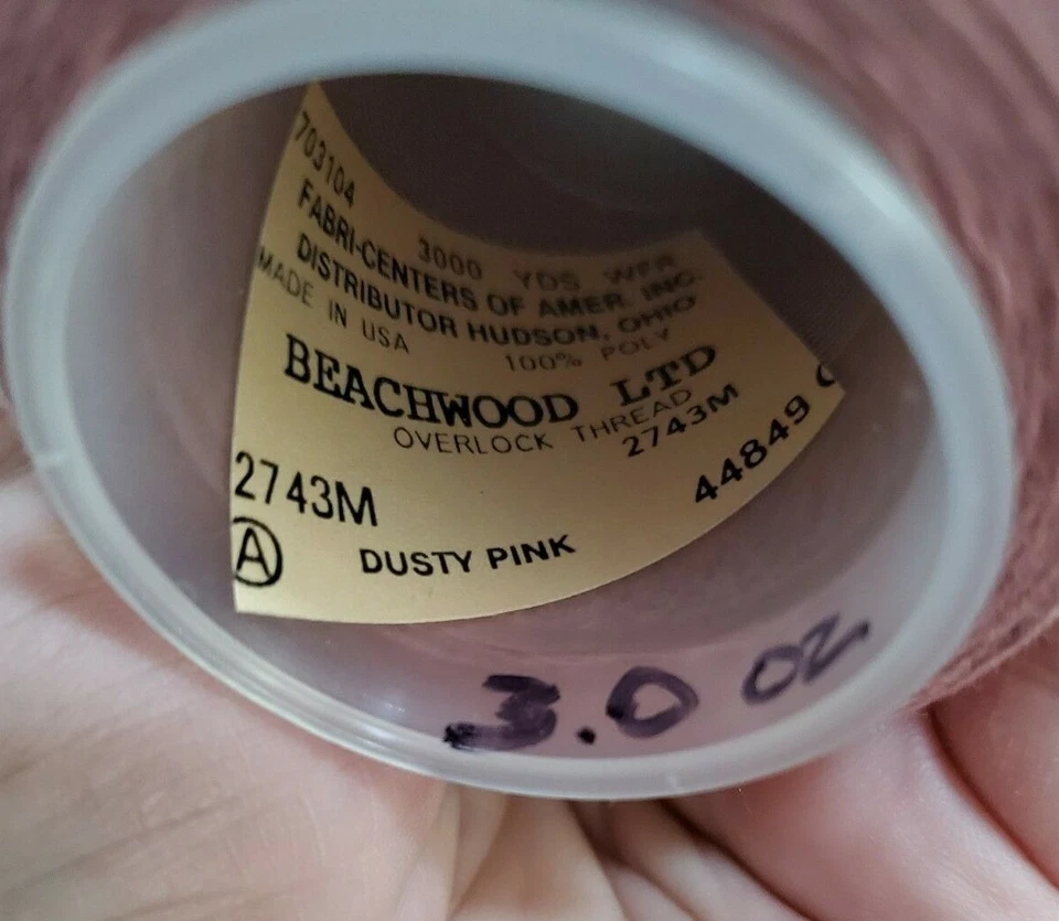 Beachwood Ltd Overlock Thread Dusty Pink 100% Spun Polyester 3.0oz - Image 2 of 4