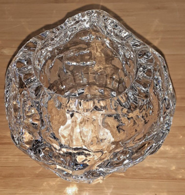 Vintage Galway Irish Crystal Heavy Cut Crystal Bowl Globe Ice Style