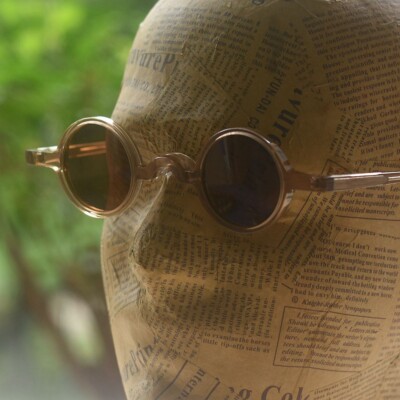 Vintage Round Brown polarized sunglasses men women round 