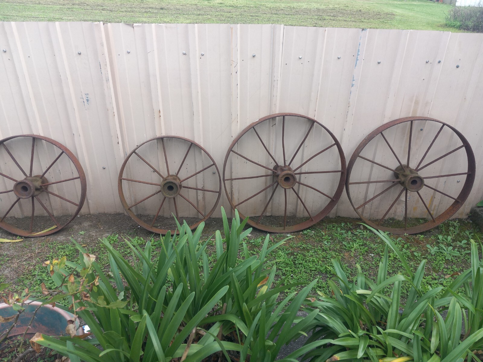 Vintage STEEL Wagon Wheels two 23" inch and other two are 29" inch eBay