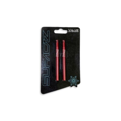 SUPACAZ Valve Extenderz   85mm   RED Presta valve Set 2 PIECE kit FREE S+H