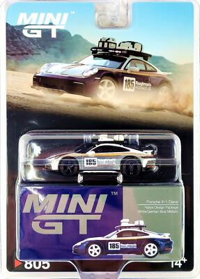 Mini GT 1:64 Porsche 911 Dakar Rallye Design   White / Blue   #805   CHASE