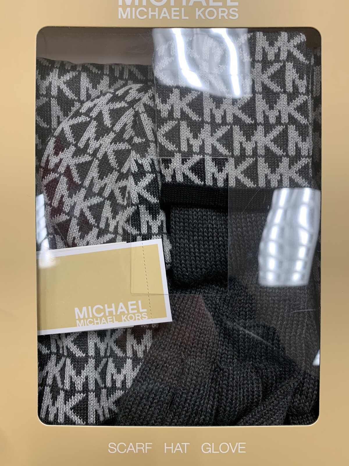 mk scarf hat glove set