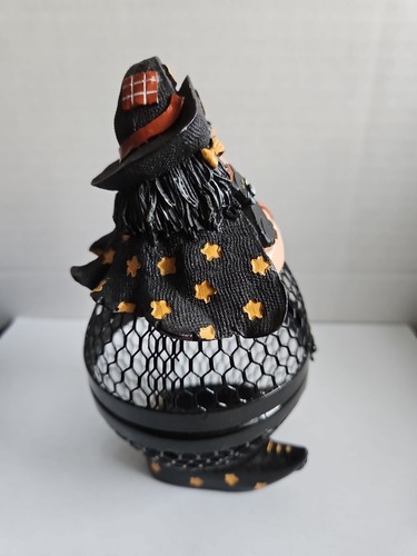 See's Candy Metal Mesh Halloween Candy Holder - Cute Witch With Black Cat - Picture 6 of 12
