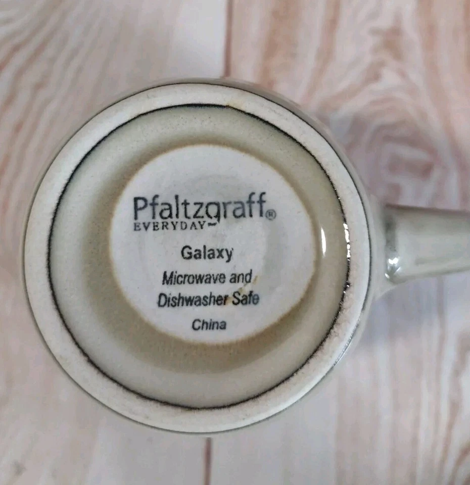 Canecas elegantes Pfaltzgraff Galaxy com faixas 4 cores do deserto - esmalte reativo de grés - Imagem 3 de 4