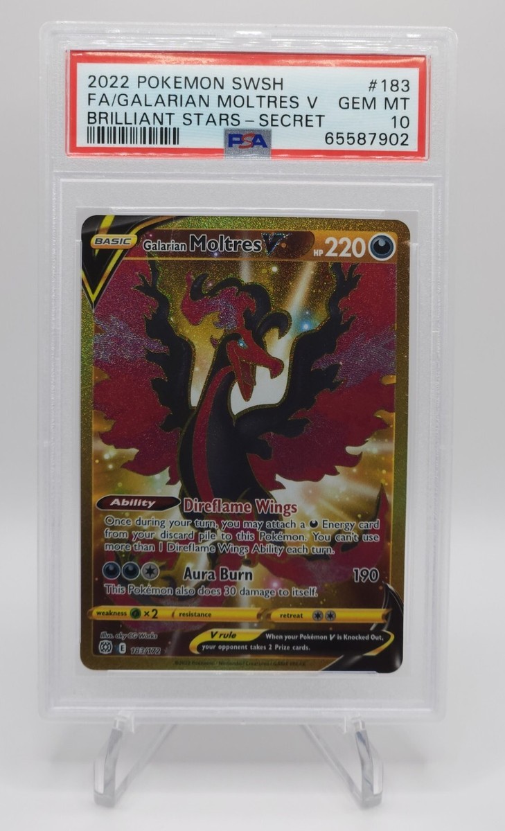 PSA 10 GEM MINT Galarian Moltres V 2022 Pokemon SWSH FA Brilliant