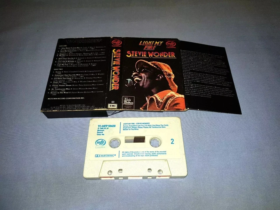 STEVIE WONDER LIGHT MY FIRE CASSETTE TAPE ALBUM - Image 2 of 2