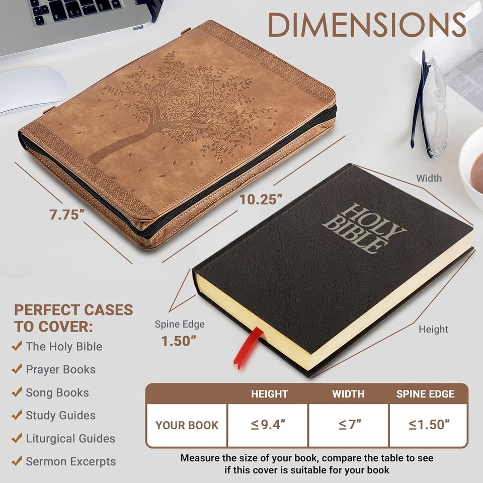 Cubierta de la Biblia 'Ángel Tesoros' con Diseño de Árbol de la Vida Grabado | Marrón Foto 2 de 4