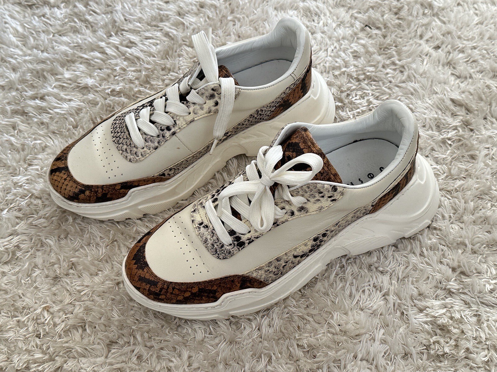 SAOLA Joshdas Sneakers In Pelle Bianca Donna Bianca Suola Alta 10