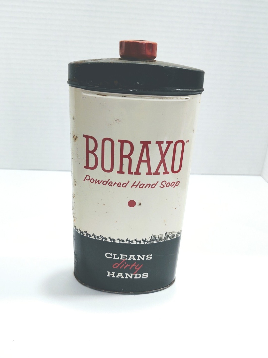 VINTAGE Boraxo 20 Mule Team Tin Can Powder Hand Soap. Prop Display eBay