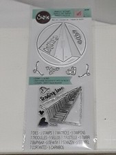 Sizzix 663198 Paper Airplane Love 7 metal dies 5 stamps plane pops up NIP
