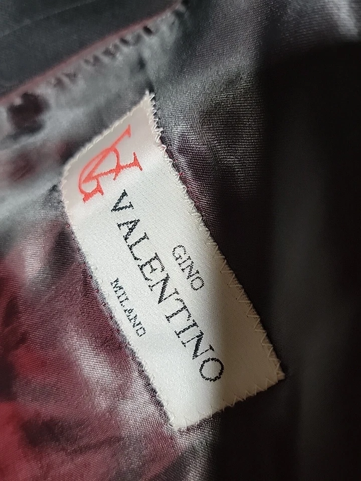 CHAQUETA BLAZER GINO VALENTINO BY LUIGI BOTTO US 42 R RAYAS GRIS Y NEGRA NUEVA #W3 Foto 4 de 4